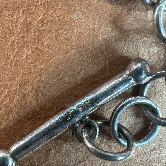 Lucas Lameth Abalone Shell Sterling Silver LUC 925 Toggle Closure Bracelet - Picture 7 of 8